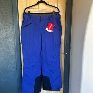 Mountain Hardwear Blue and Black Women's Snow Pants XL Short